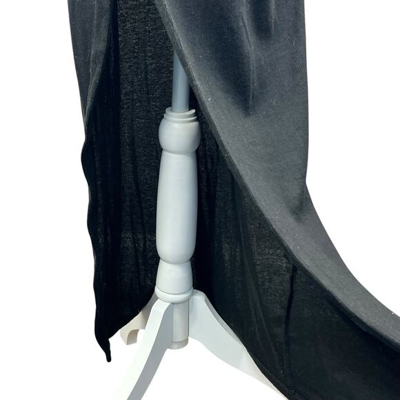 Fore Black Ribbed Mock Neck Sleeveless Bodycon Maxi Dress Size L - Picture 6 of 12